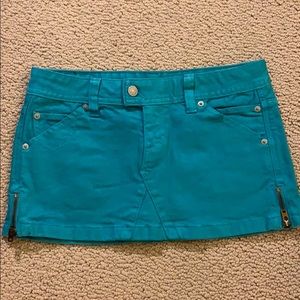 Levi’s turquoise mini skirt